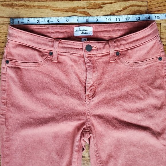 Lakeview Denim Mid Rise Salmon Skinny Jeggings Size 29 - Picture 11 of 13